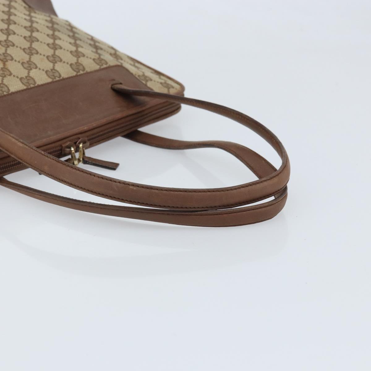 GUCCI GG Canvas Hand Bag Beige Gold 002 1122 2684 Auth bs33846