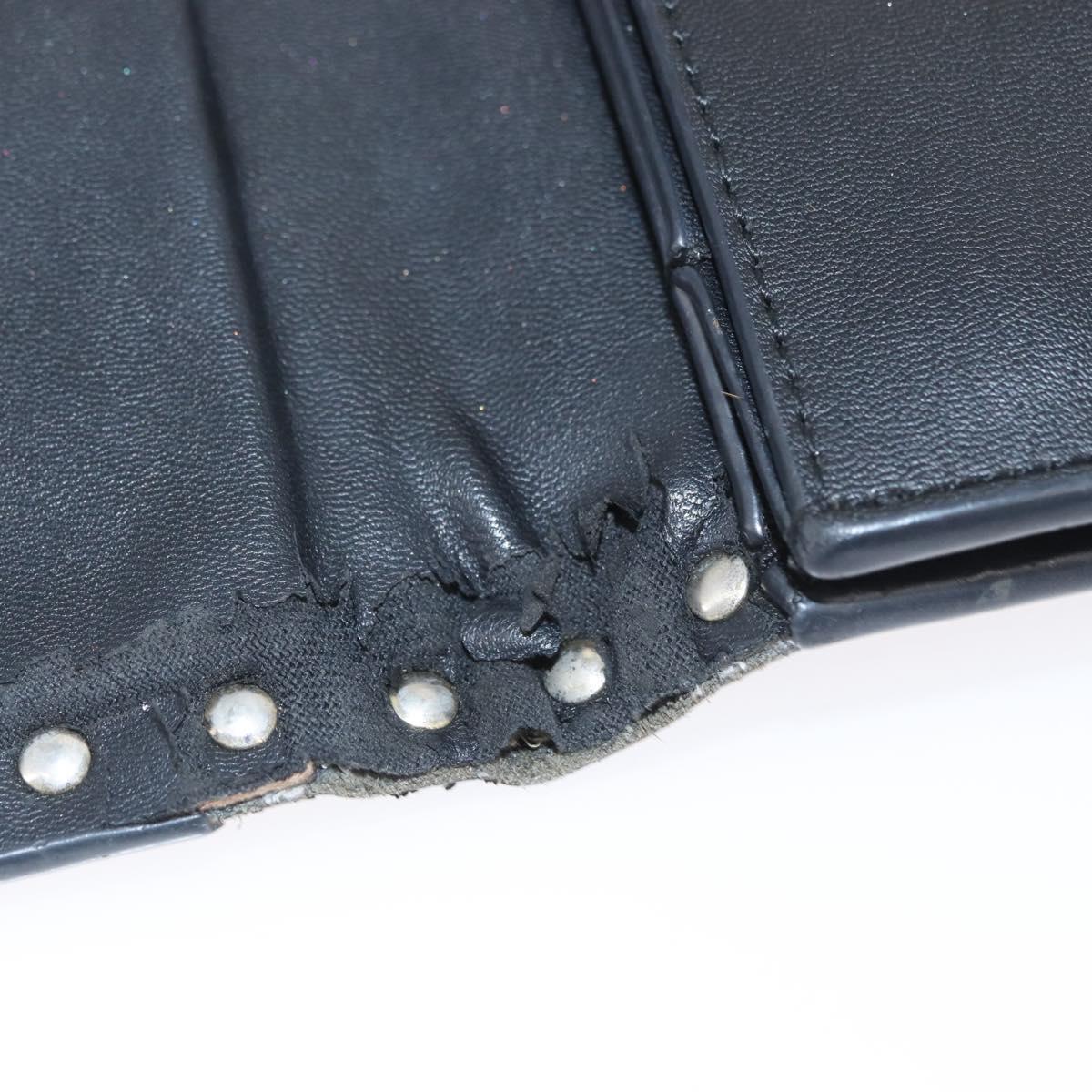 VALENTINO Clutch Bag Leather Black Auth bs33847