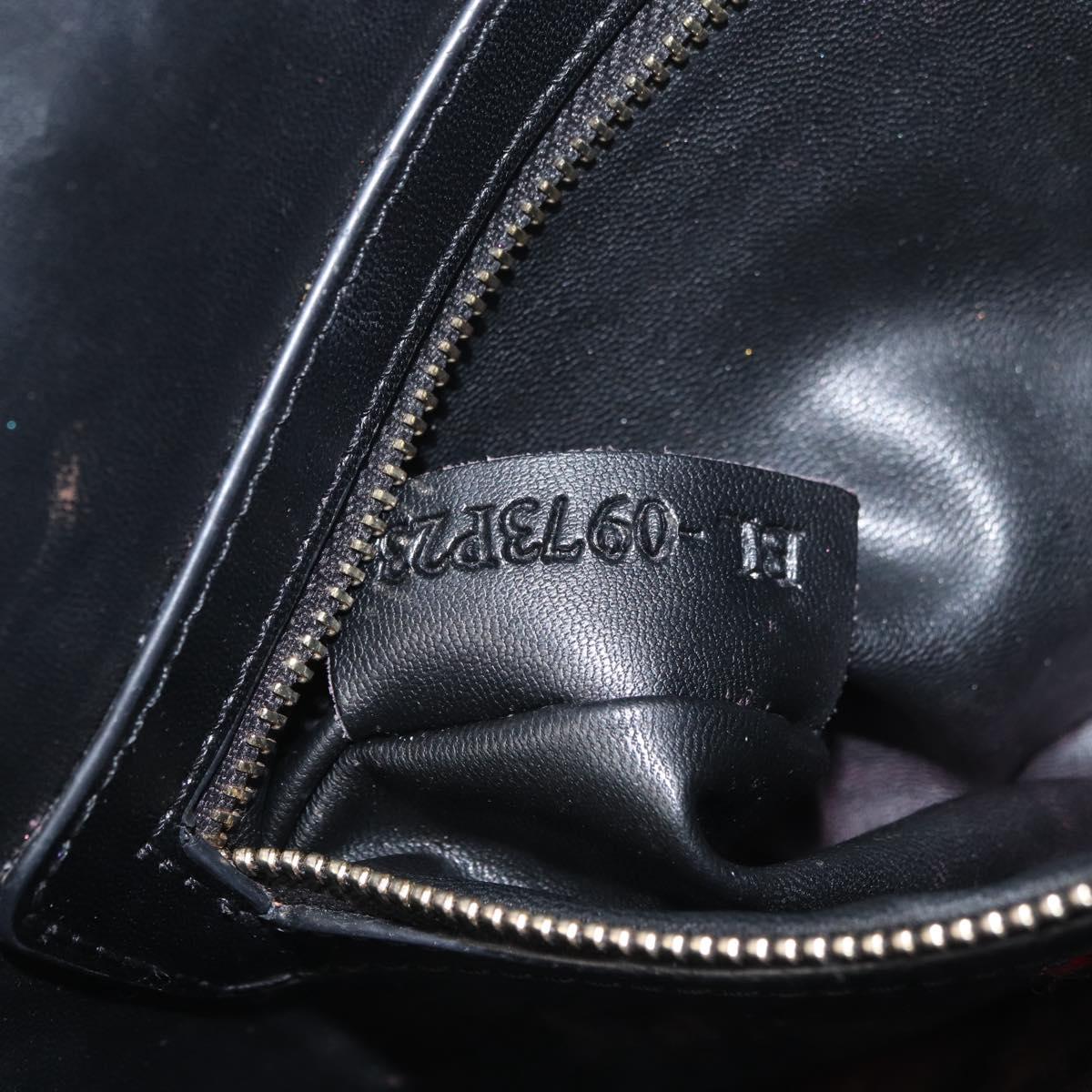 VALENTINO Clutch Bag Leather Black Auth bs33847
