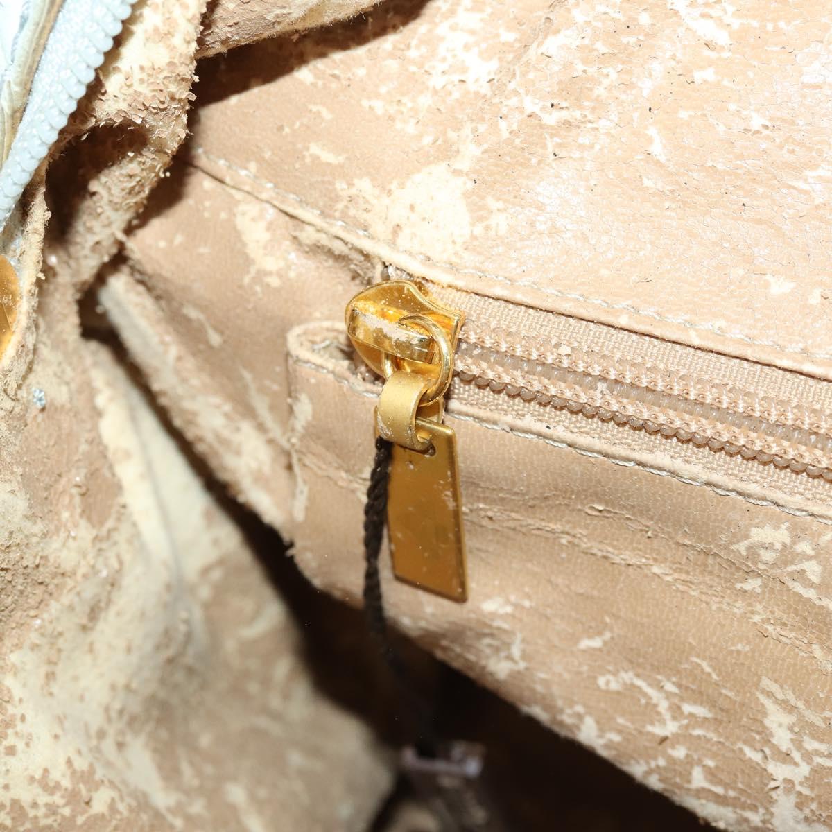 BOTTEGA VENETA INTRECCIATO Boston Bag Leather Light Blue Gold Auth bs33848