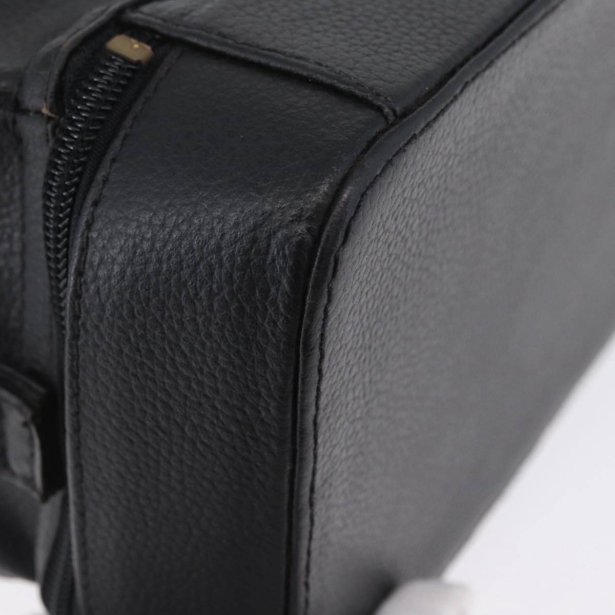 Gianni Versace Clutch Bag Leather Black Gold Auth bs33853