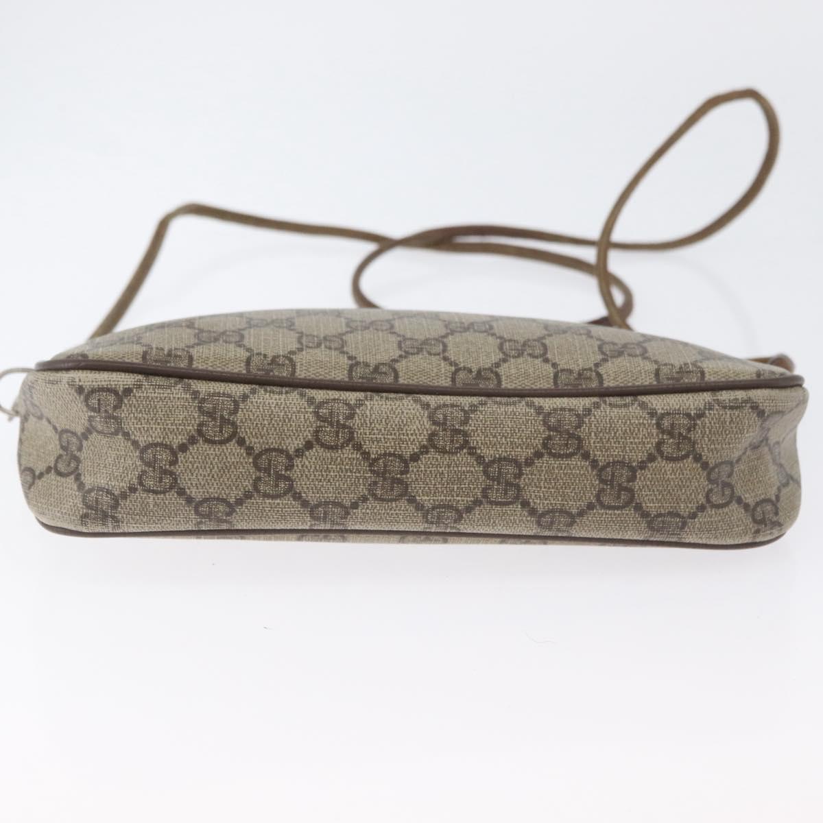 GUCCI GG Supreme Shoulder Bag PVC Beige Gold 97 02 068 Auth bs33854