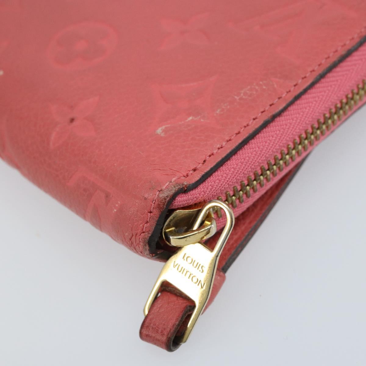LOUIS VUITTON Monogram Empreinte Zippy Wallet Wallet Pink M64090 LV Auth bs33860
