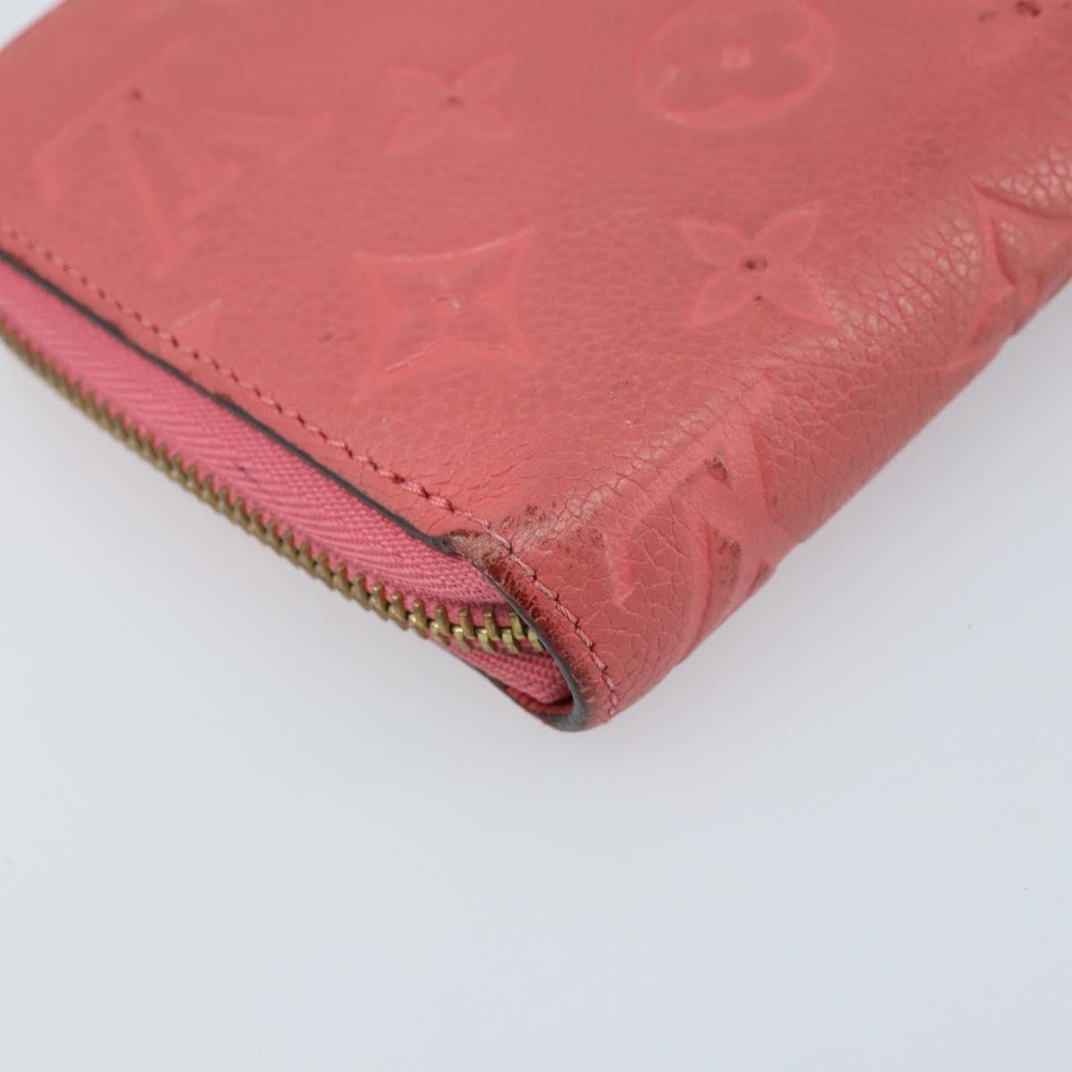 LOUIS VUITTON Monogram Empreinte Zippy Wallet Wallet Pink M64090 LV Auth bs33860