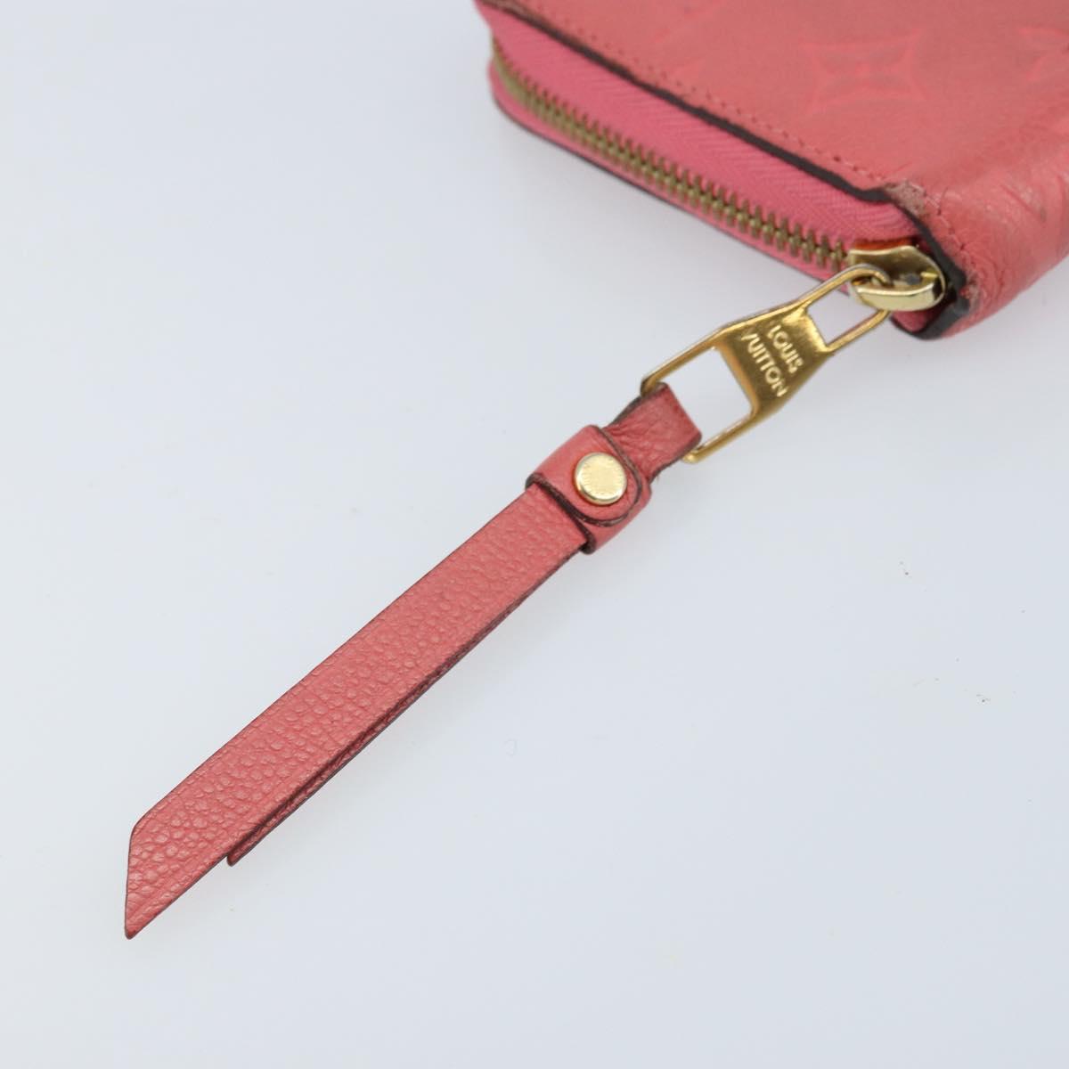 LOUIS VUITTON Monogram Empreinte Zippy Wallet Wallet Pink M64090 LV Auth bs33860
