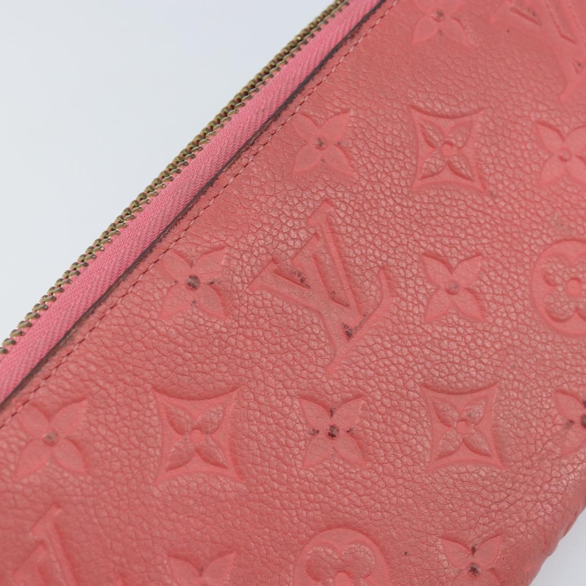 LOUIS VUITTON Monogram Empreinte Zippy Wallet Wallet Pink M64090 LV Auth bs33860