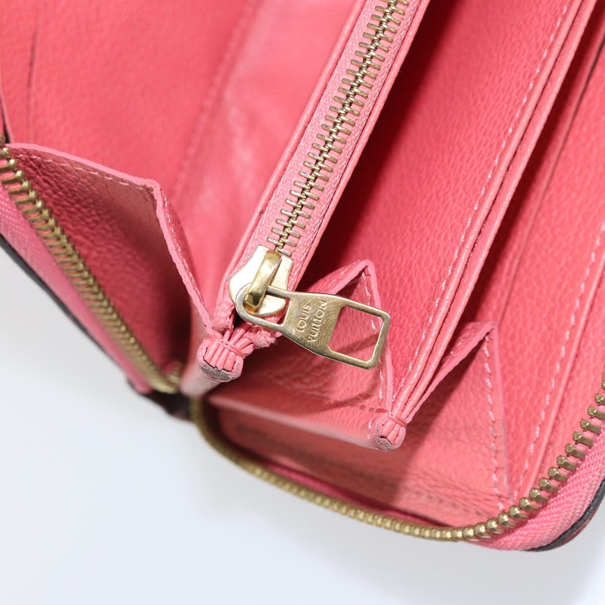 LOUIS VUITTON Monogram Empreinte Zippy Wallet Wallet Pink M64090 LV Auth bs33860