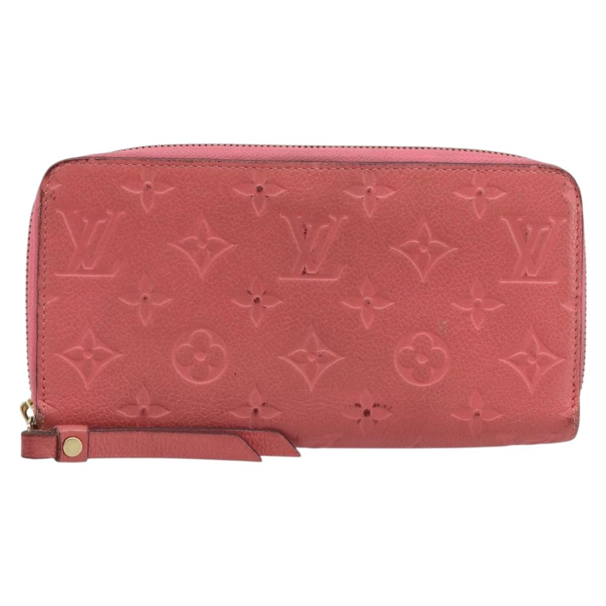 LOUIS VUITTON Monogram Empreinte Zippy Wallet Wallet Pink M64090 LV Auth bs33860