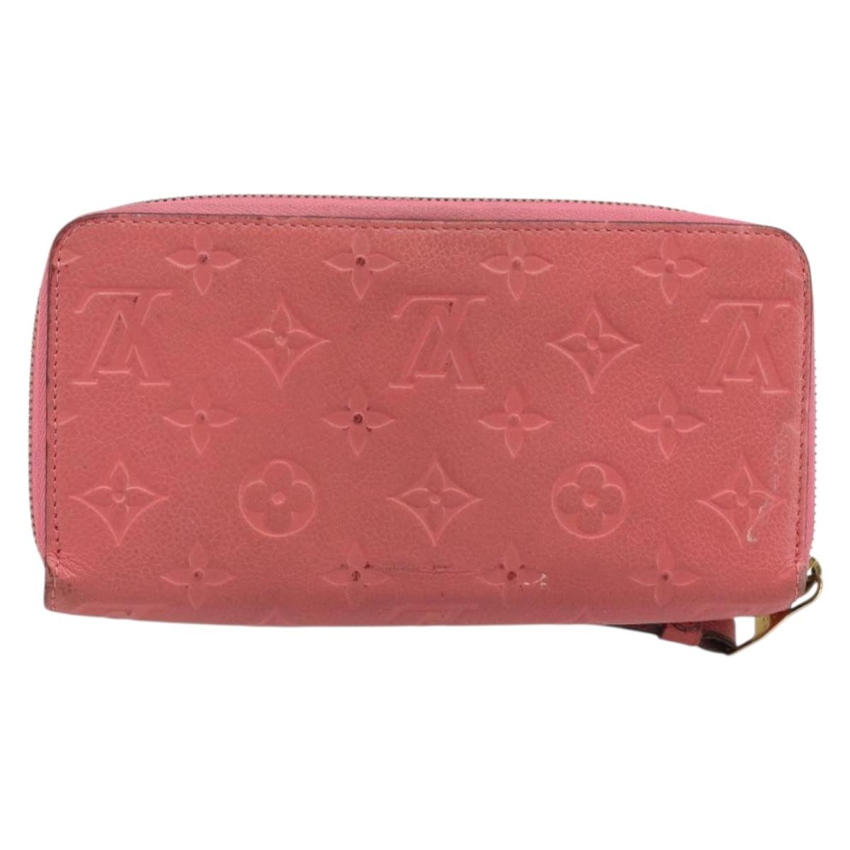 LOUIS VUITTON Monogram Empreinte Zippy Wallet Wallet Pink M64090 LV Auth bs33860