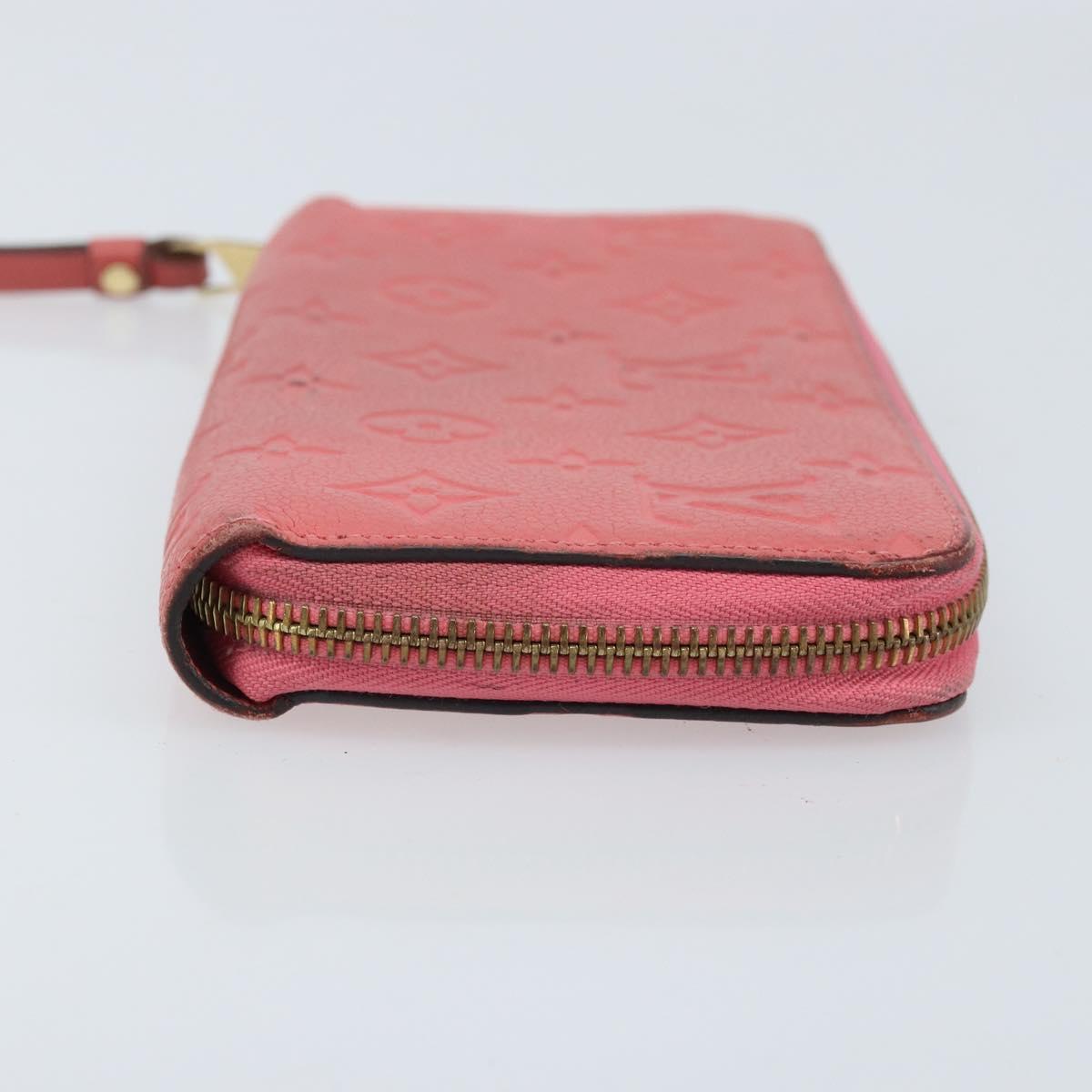 LOUIS VUITTON Monogram Empreinte Zippy Wallet Wallet Pink M64090 LV Auth bs33860