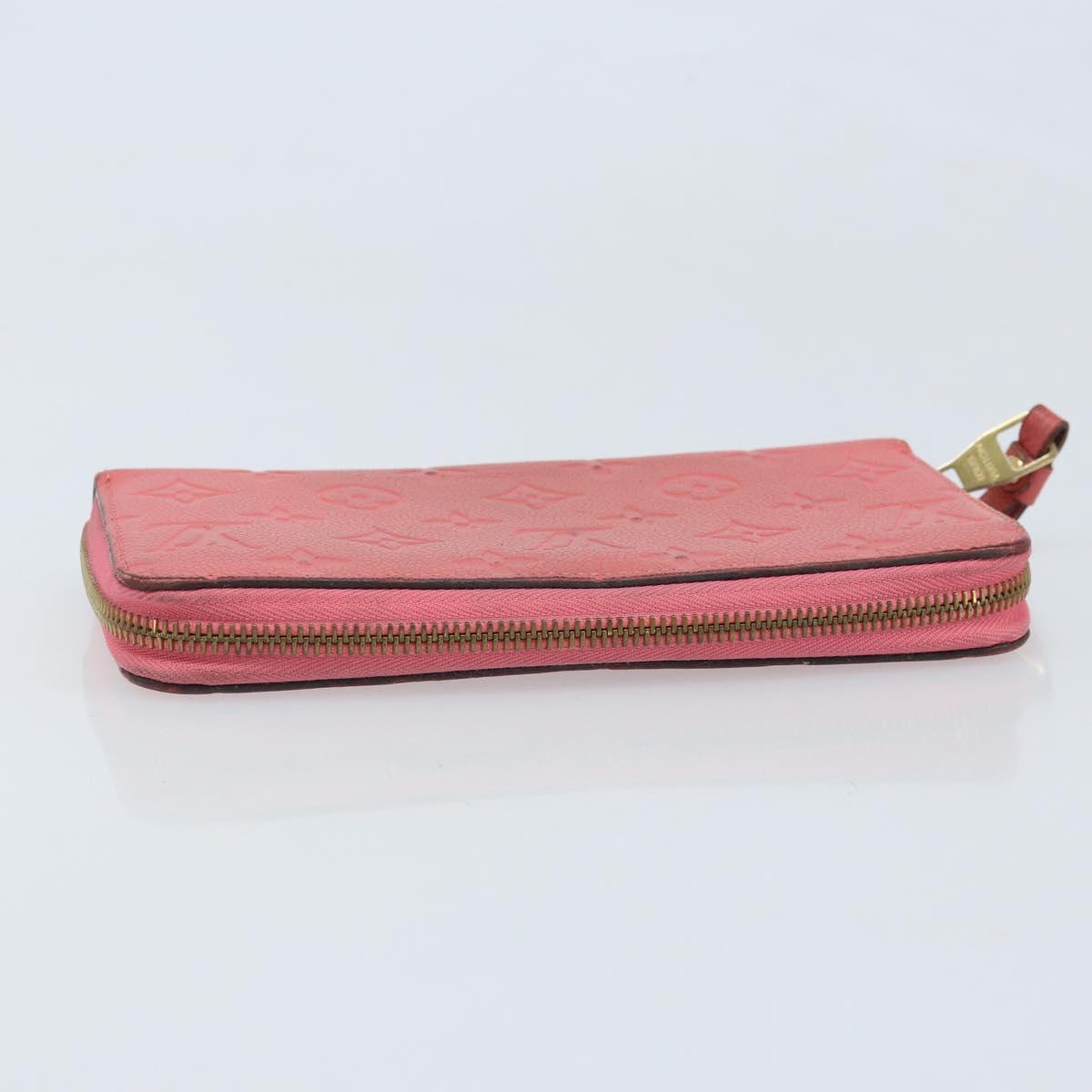 LOUIS VUITTON Monogram Empreinte Zippy Wallet Wallet Pink M64090 LV Auth bs33860