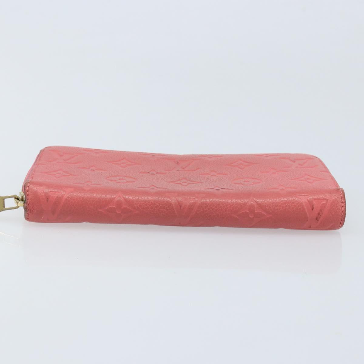 LOUIS VUITTON Monogram Empreinte Zippy Wallet Wallet Pink M64090 LV Auth bs33860