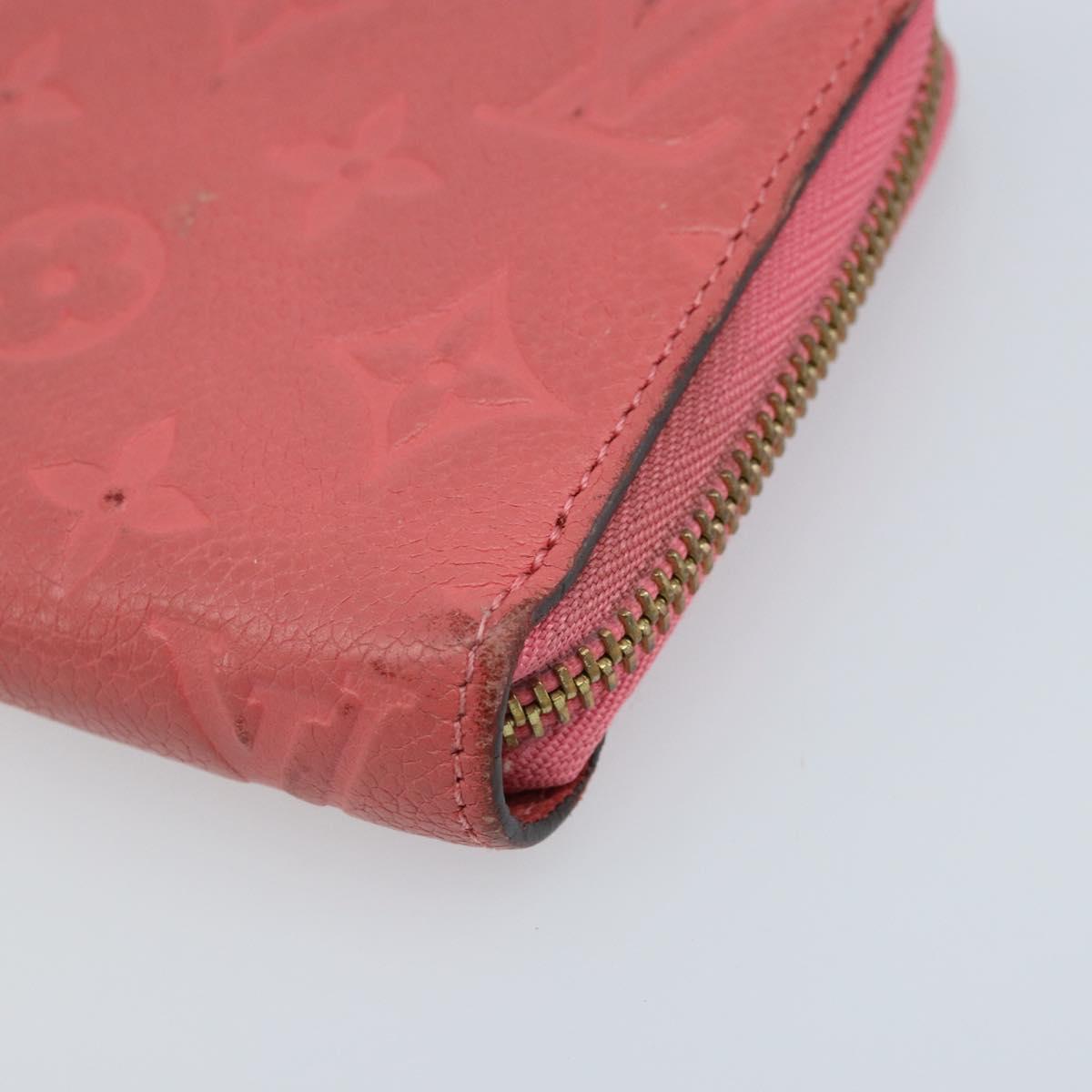 LOUIS VUITTON Monogram Empreinte Zippy Wallet Wallet Pink M64090 LV Auth bs33860
