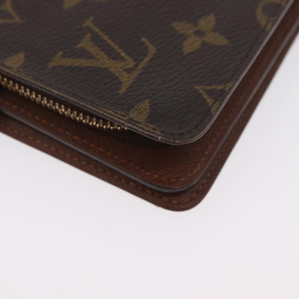 LOUIS VUITTON Monogram Porto Papie Zip Wallet M61207 LV Auth bs33861