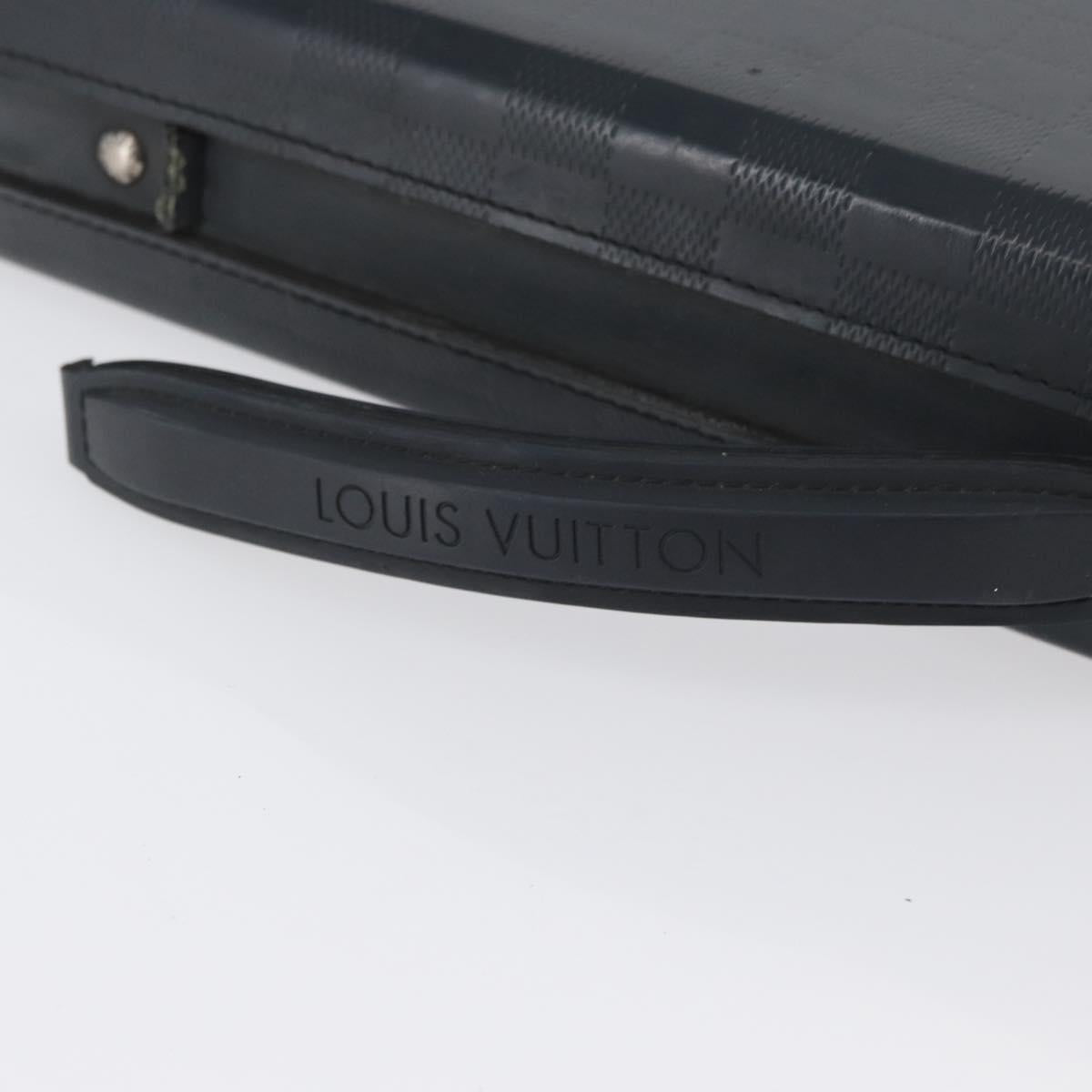 LOUIS VUITTON Damie Grasset Luke Business Bag Navy LV Auth bs33862
