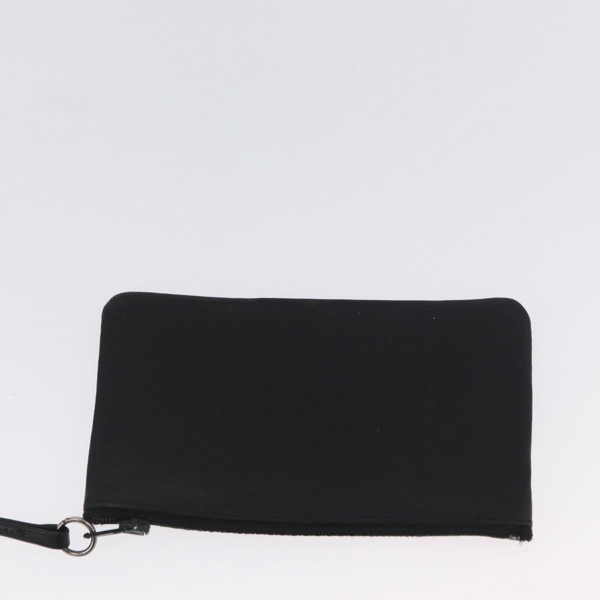 CHANEL Chain Shoulder Bag Leather Black White CC Auth bs33864