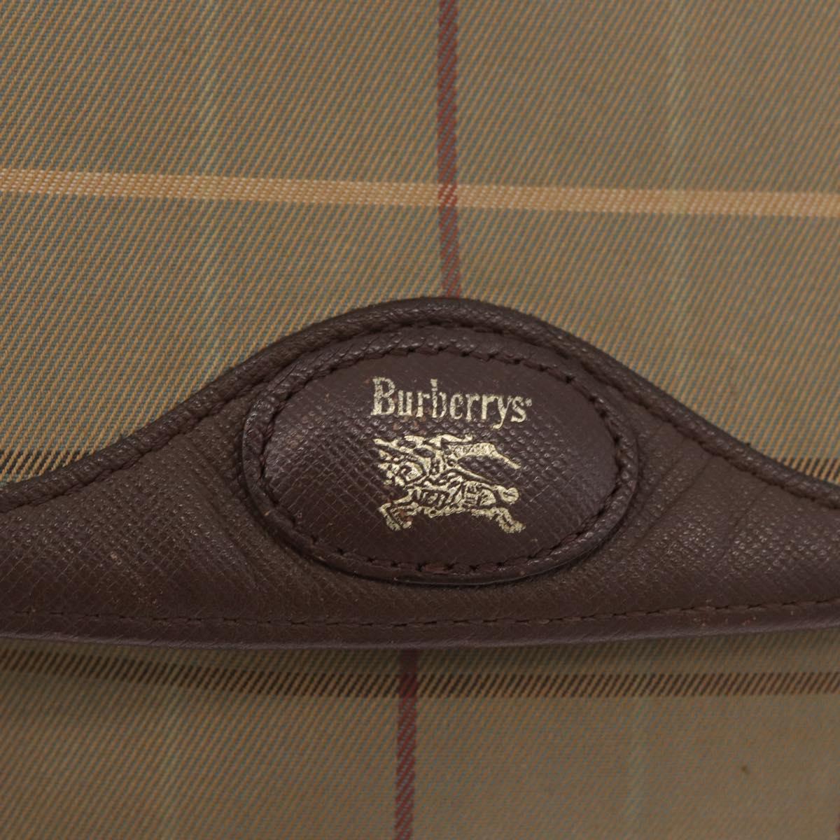 Burberrys Nova Check Shoulder Bag Canvas Brown Gold Auth bs33868