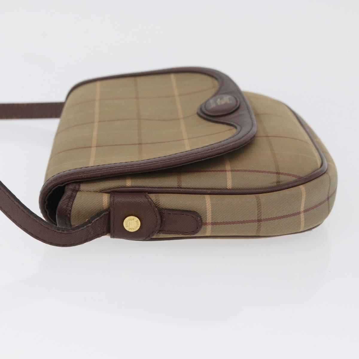Burberrys Nova Check Shoulder Bag Canvas Brown Gold Auth bs33868