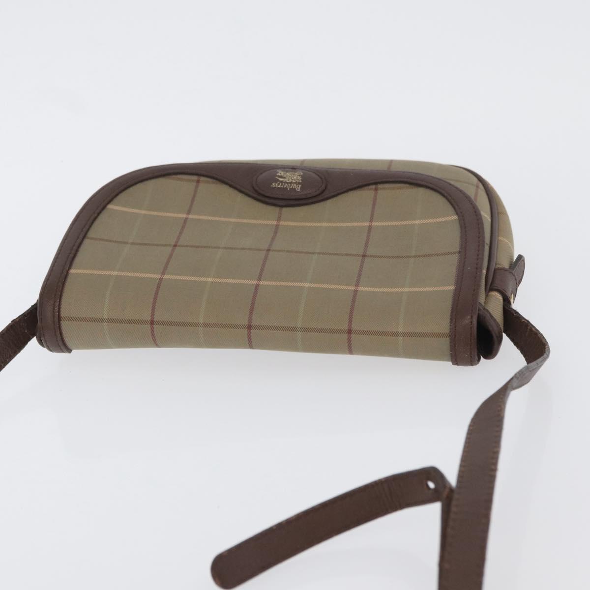 Burberrys Nova Check Shoulder Bag Canvas Brown Gold Auth bs33868