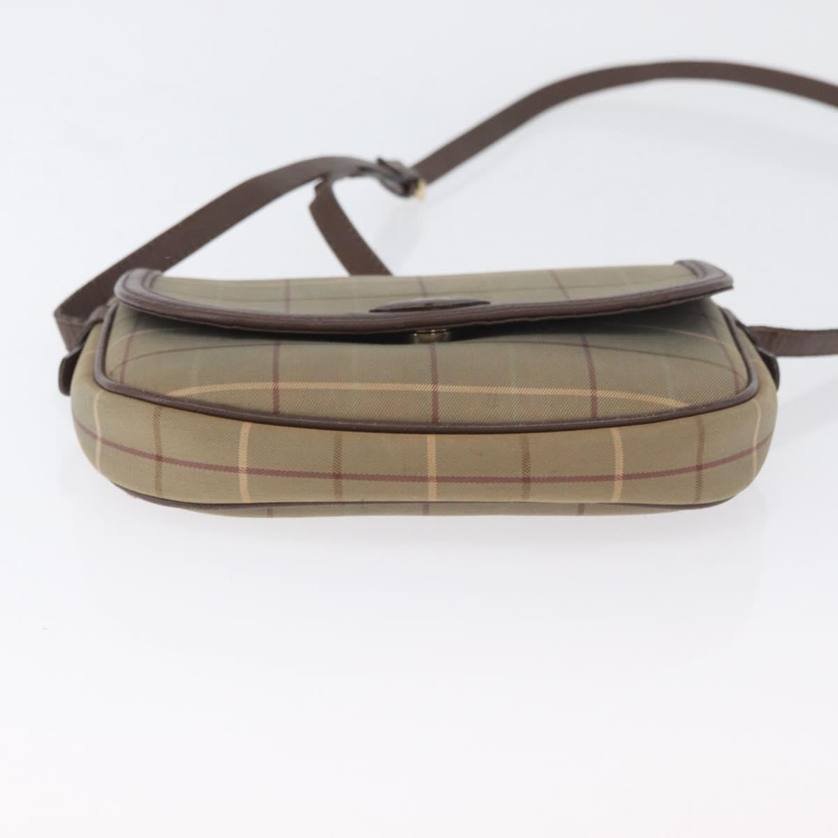 Burberrys Nova Check Shoulder Bag Canvas Brown Gold Auth bs33868