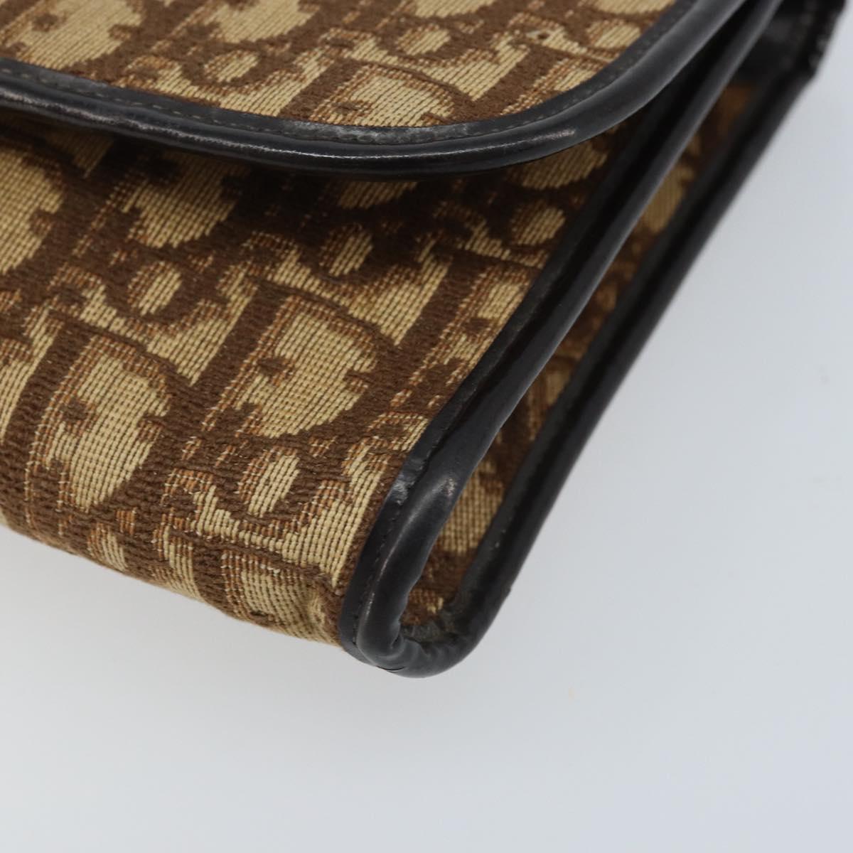 Christian Dior Trotter Canvas Shoulder Bag Brown Auth bs33870
