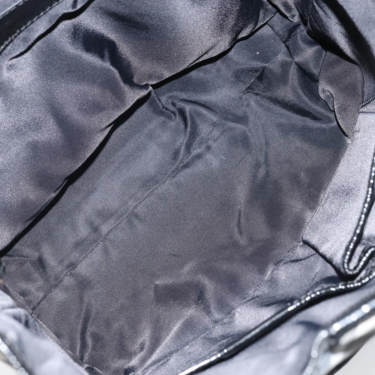 BURBERRY Nova Check Tote Bag Nylon Black Silver Auth bs33871
