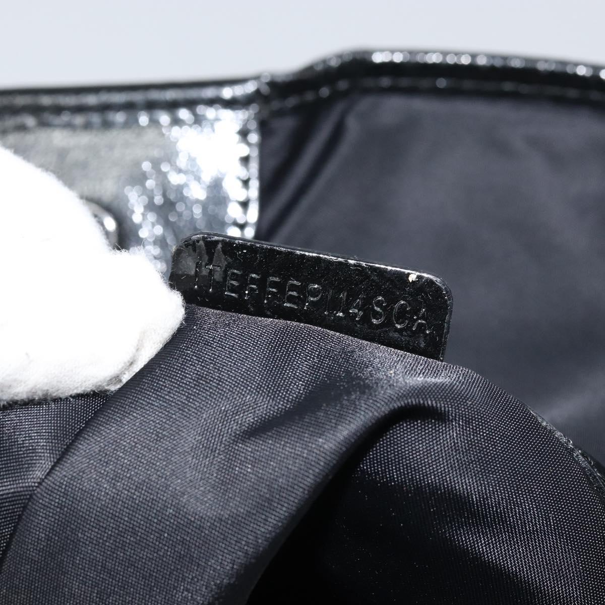 BURBERRY Nova Check Tote Bag Nylon Black Silver Auth bs33871
