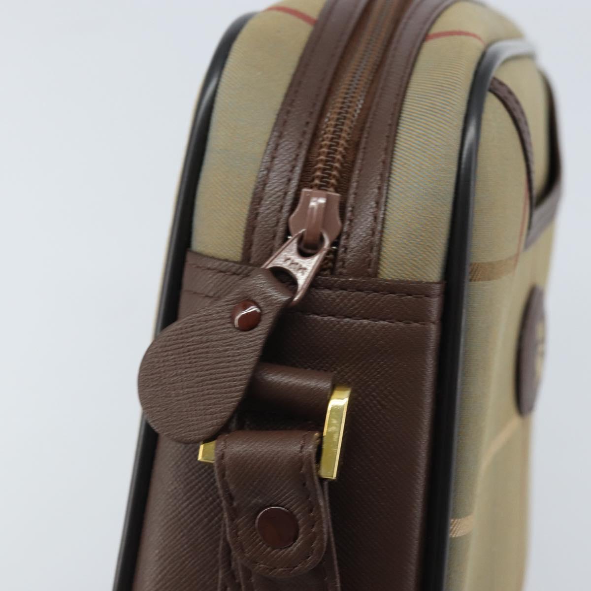 Burberrys Nova Check Shoulder Bag Canvas Brown Gold Auth bs33874