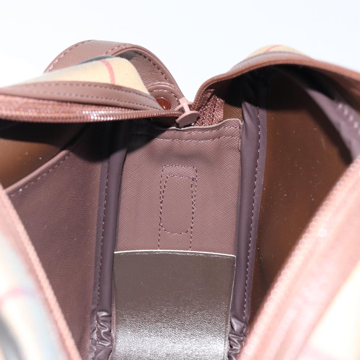 Burberrys Nova Check Shoulder Bag Canvas Brown Gold Auth bs33874