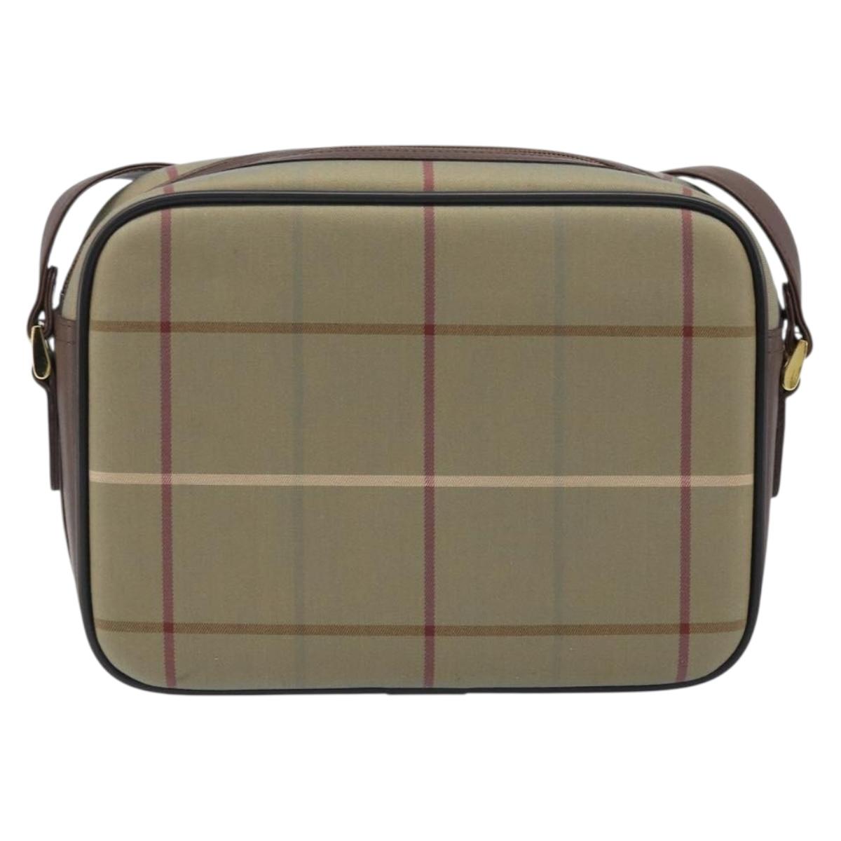 Burberrys Nova Check Shoulder Bag Canvas Brown Gold Auth bs33874