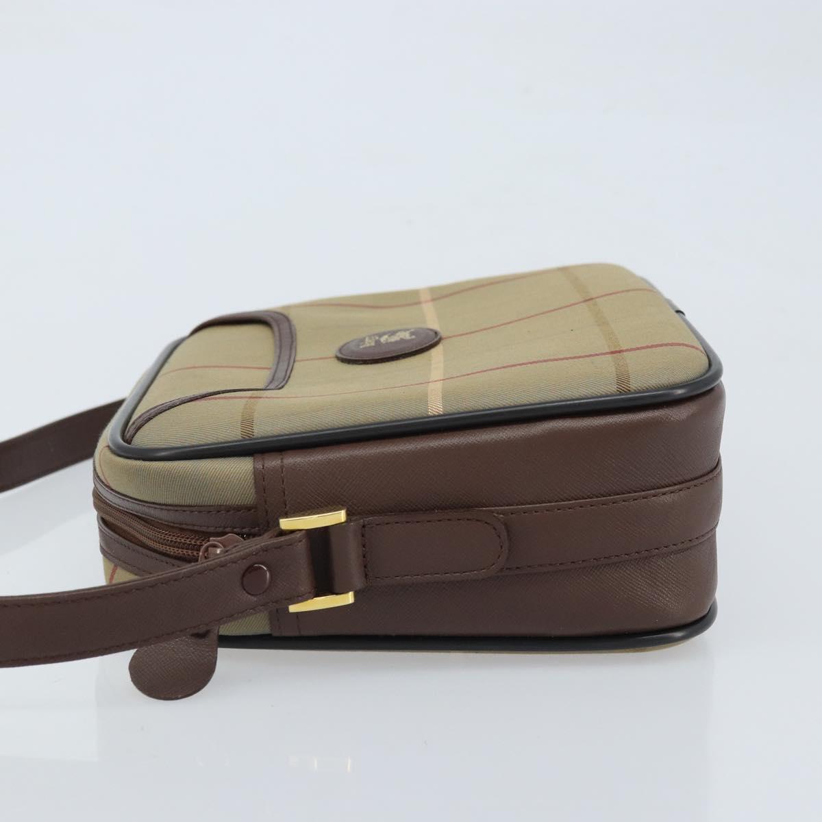 Burberrys Nova Check Shoulder Bag Canvas Brown Gold Auth bs33874