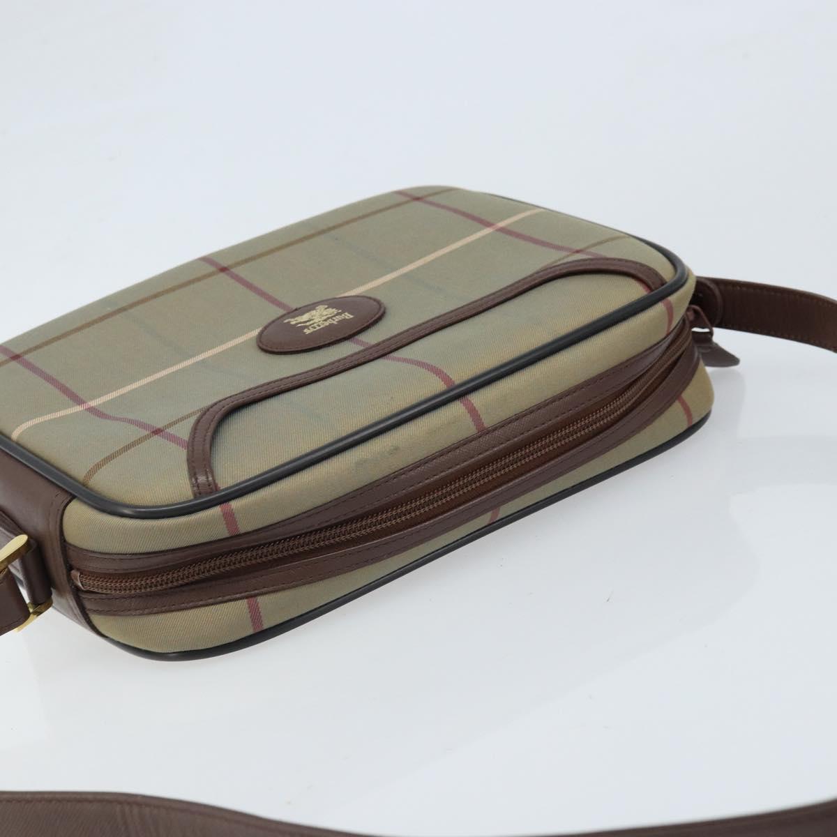 Burberrys Nova Check Shoulder Bag Canvas Brown Gold Auth bs33874
