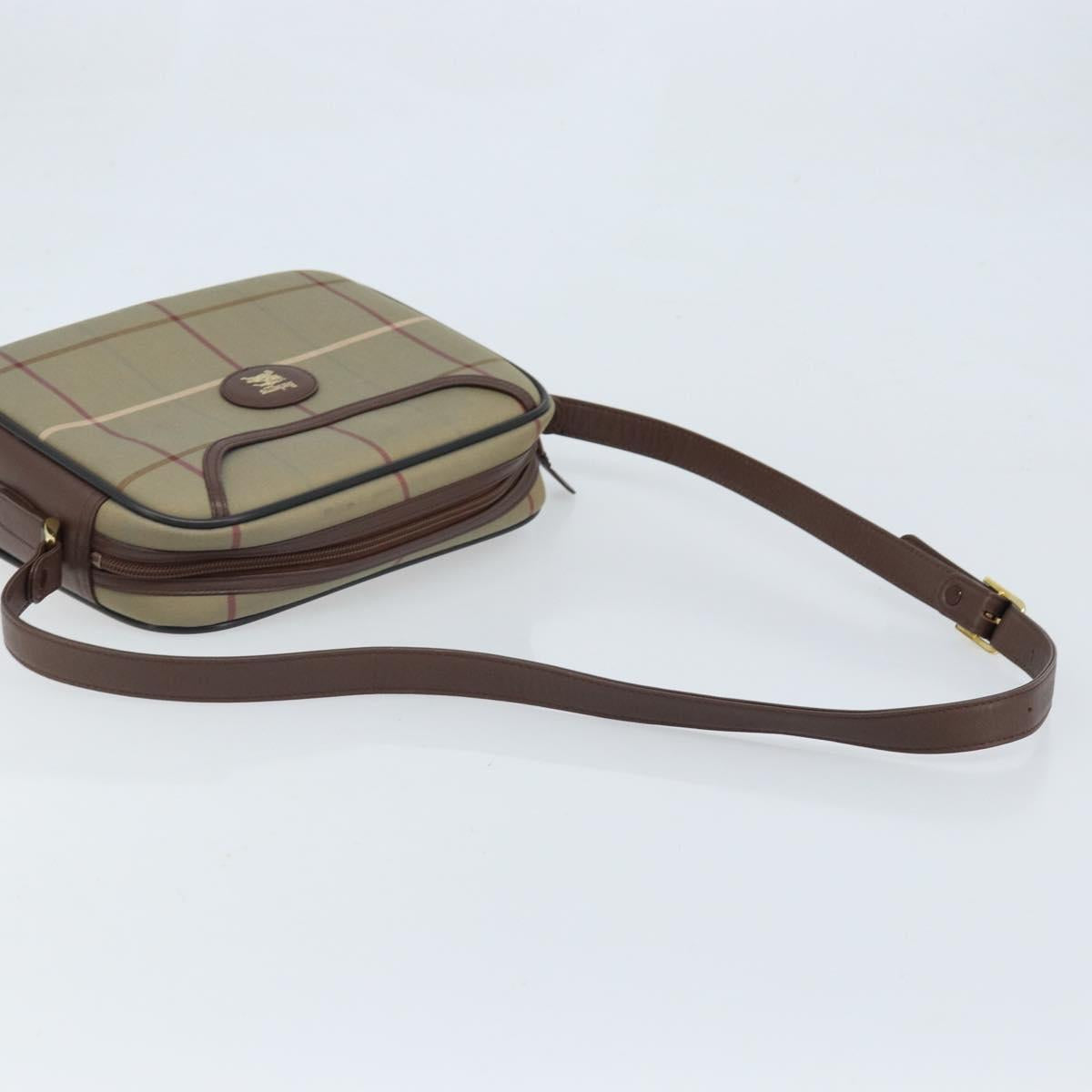 Burberrys Nova Check Shoulder Bag Canvas Brown Gold Auth bs33874