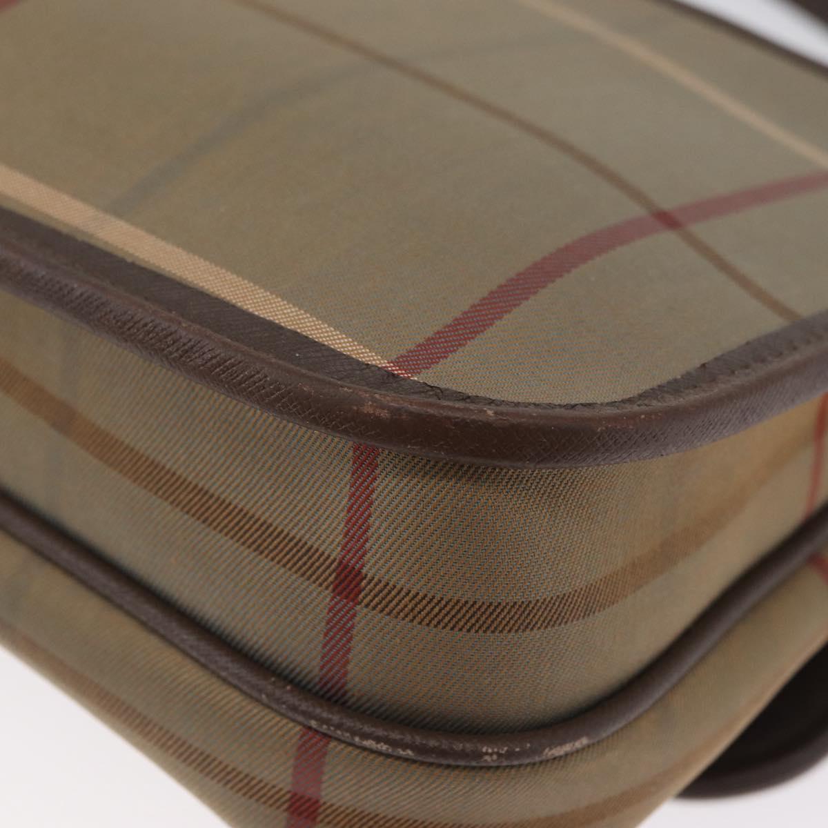 Burberrys Nova Check Shoulder Bag Canvas Brown Gold Auth bs33876