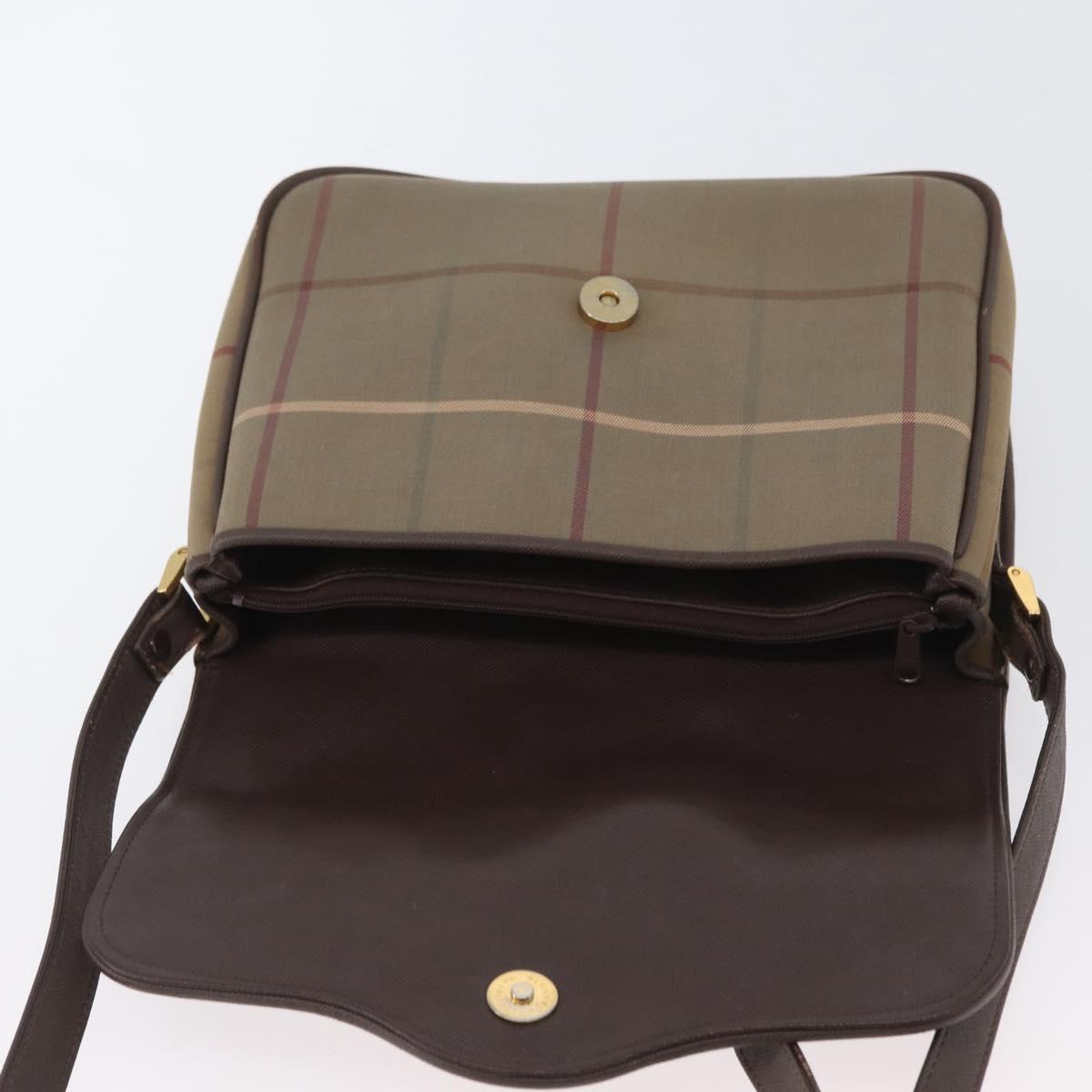 Burberrys Nova Check Shoulder Bag Canvas Brown Gold Auth bs33876