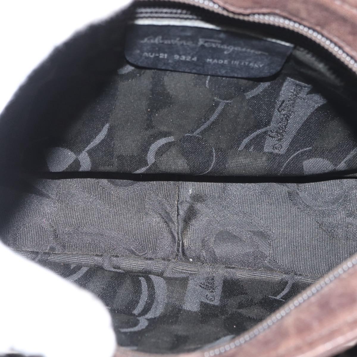 Salvatore Ferragamo Hand Bag Nylon Brown Auth bs33877