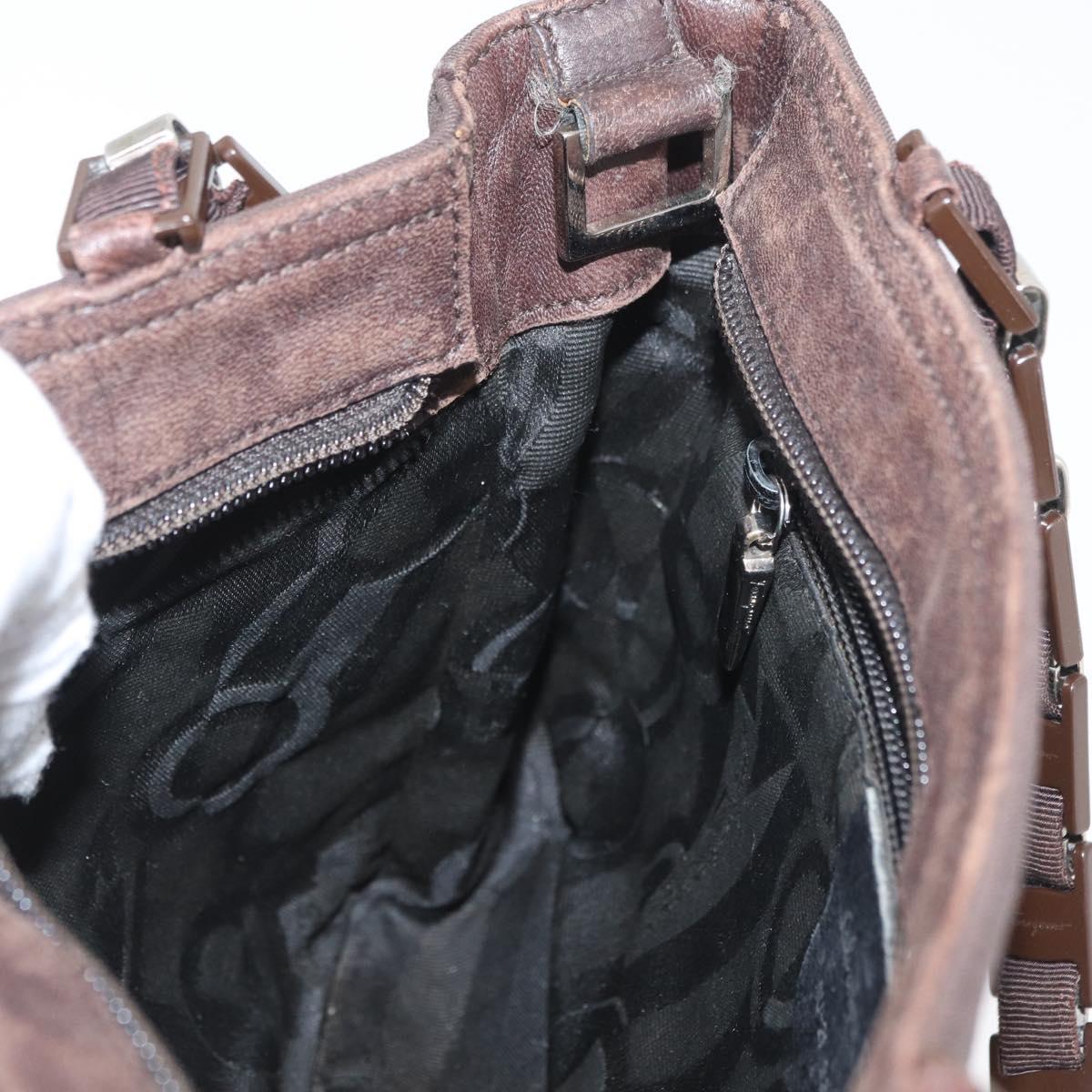 Salvatore Ferragamo Hand Bag Nylon Brown Auth bs33877