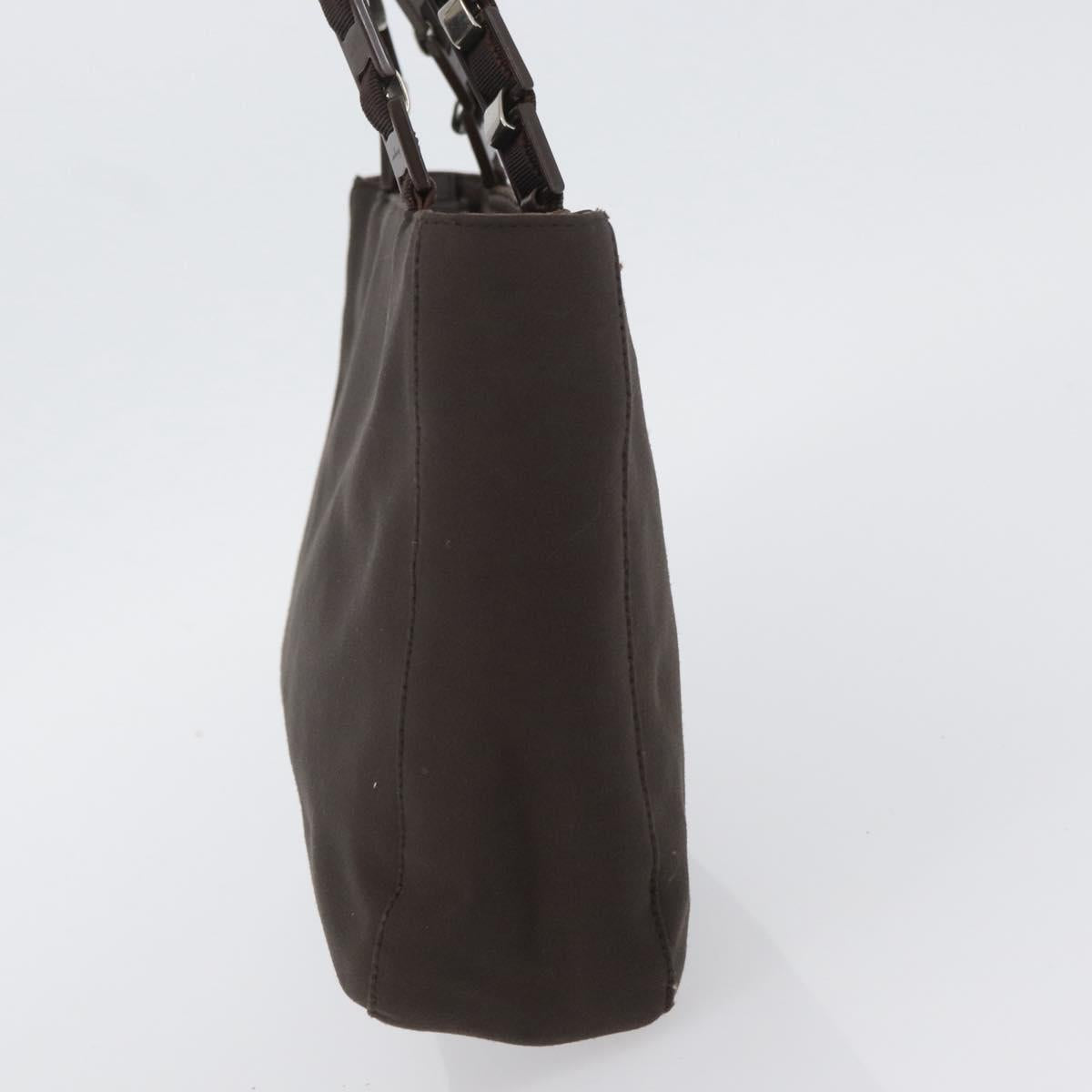 Salvatore Ferragamo Hand Bag Nylon Brown Auth bs33877