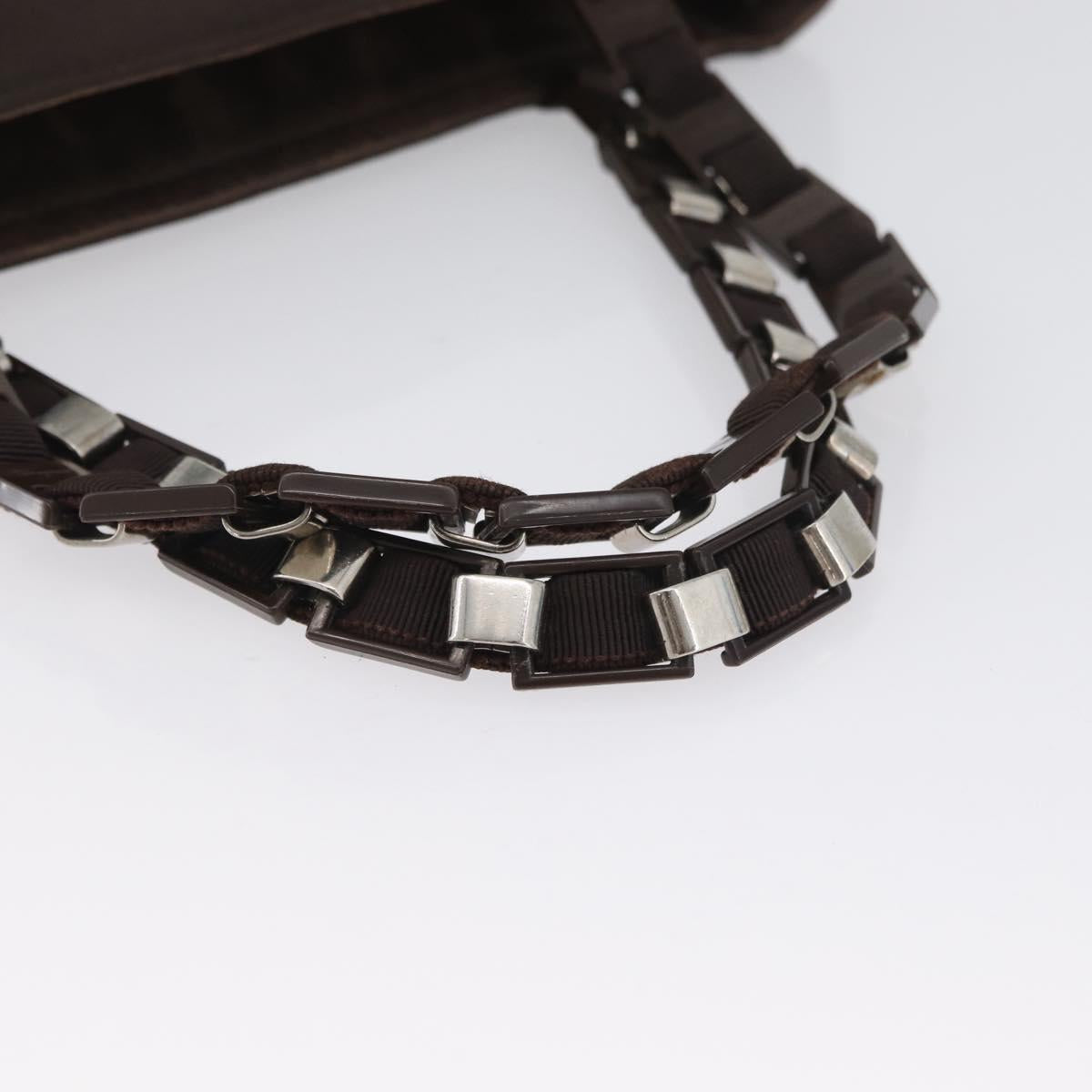 Salvatore Ferragamo Hand Bag Nylon Brown Auth bs33877