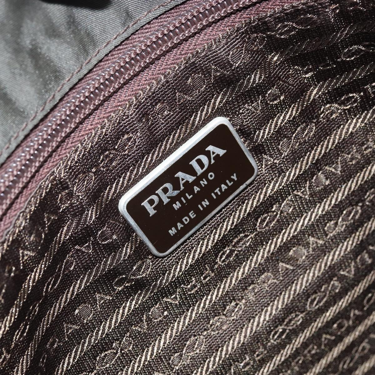 PRADA Hand Bag Nylon Khaki Auth bs33878