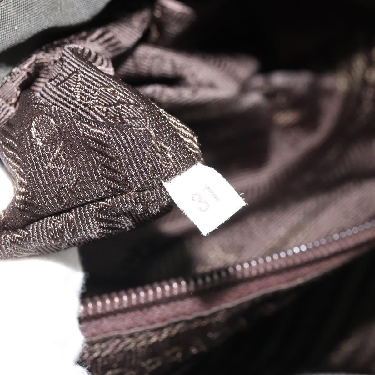 PRADA Hand Bag Nylon Khaki Auth bs33878