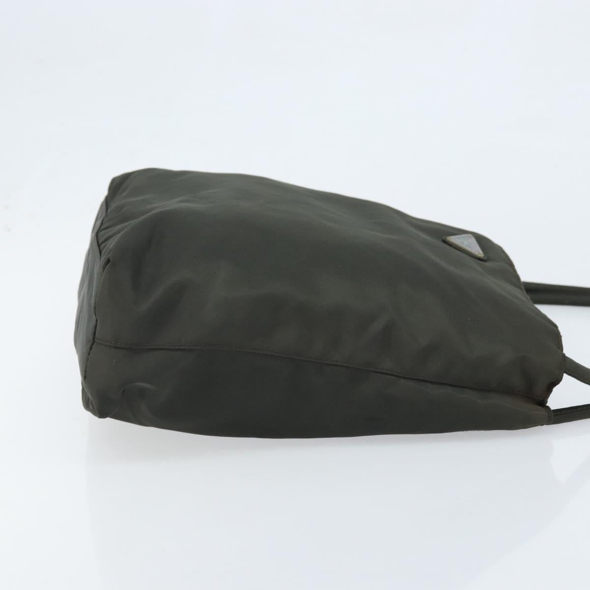 PRADA Hand Bag Nylon Khaki Auth bs33878