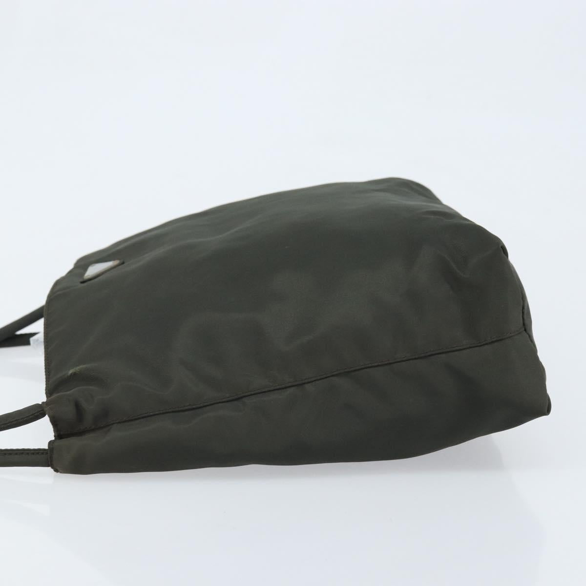 PRADA Hand Bag Nylon Khaki Auth bs33878