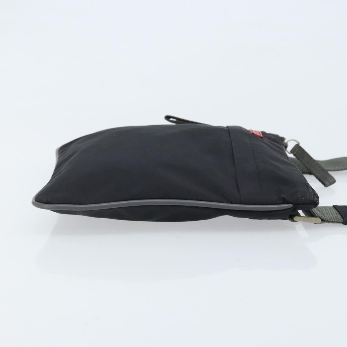 PRADA Sports Shoulder Bag Nylon Black Silver Auth bs33881