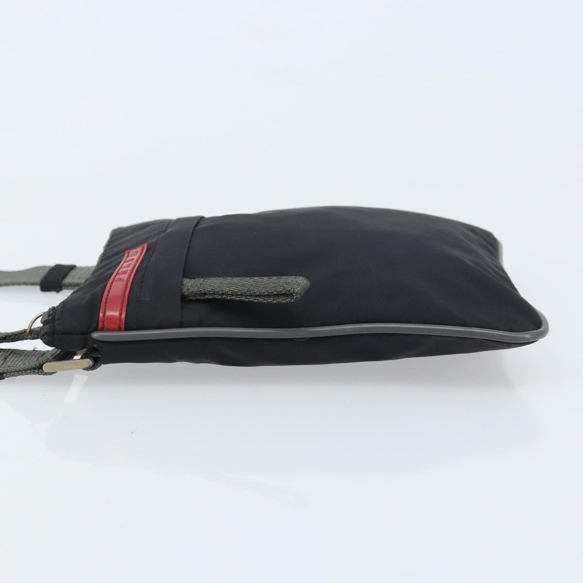 PRADA Sports Shoulder Bag Nylon Black Silver Auth bs33881