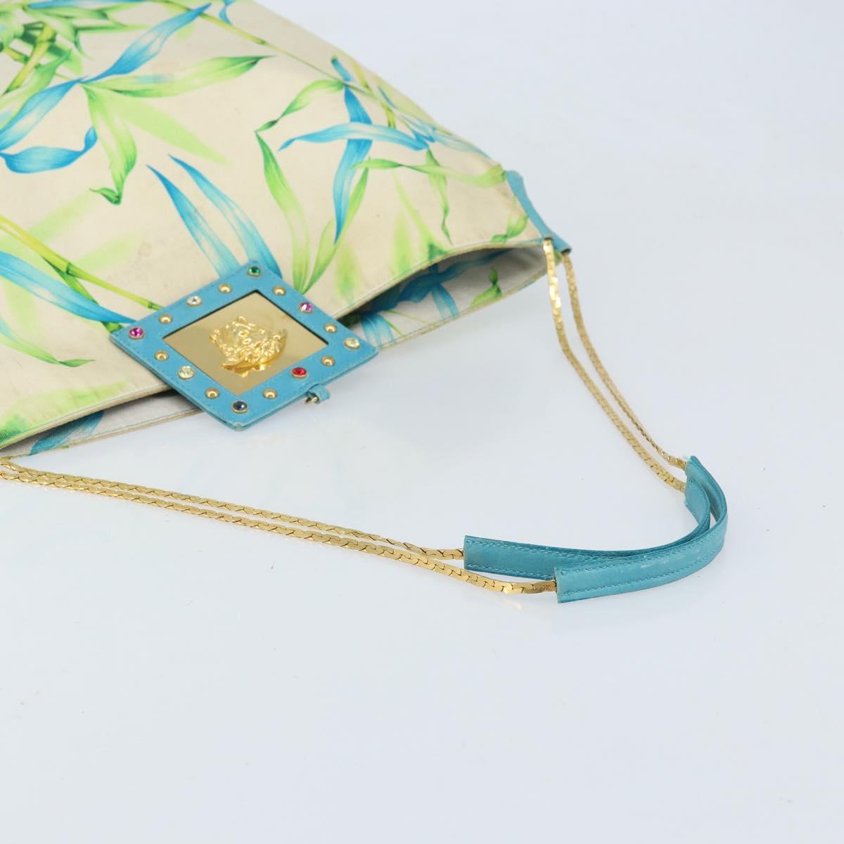VERSACE Tote Bag Canvas Multicolor Gold Auth bs33882