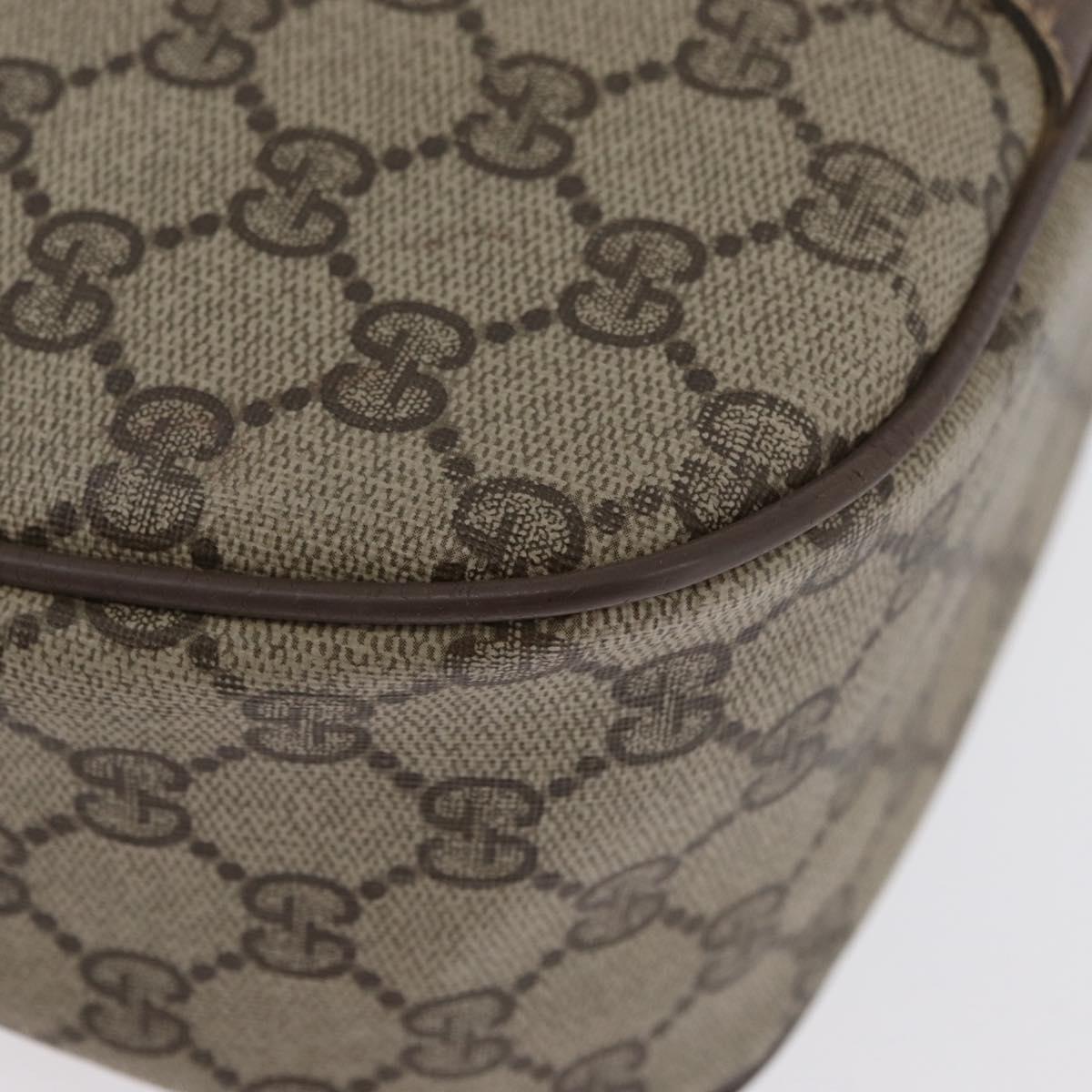 GUCCI GG Supreme Web Sherry Line Bag PVC Beige Gold 14 02 032 Auth bs33886