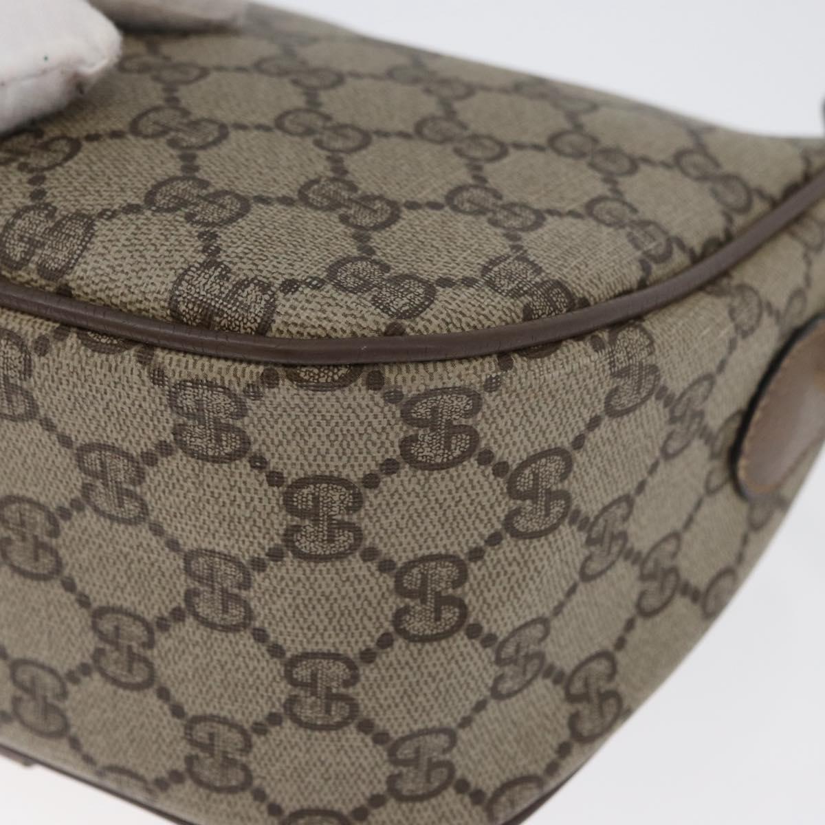 GUCCI GG Supreme Web Sherry Line Bag PVC Beige Gold 14 02 032 Auth bs33886