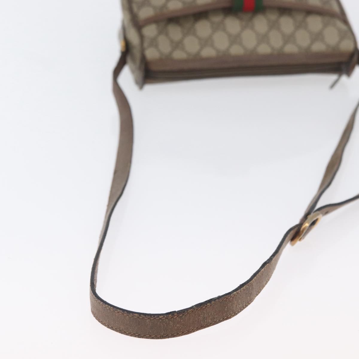 GUCCI GG Supreme Web Sherry Line Bag PVC Beige Gold 14 02 032 Auth bs33886