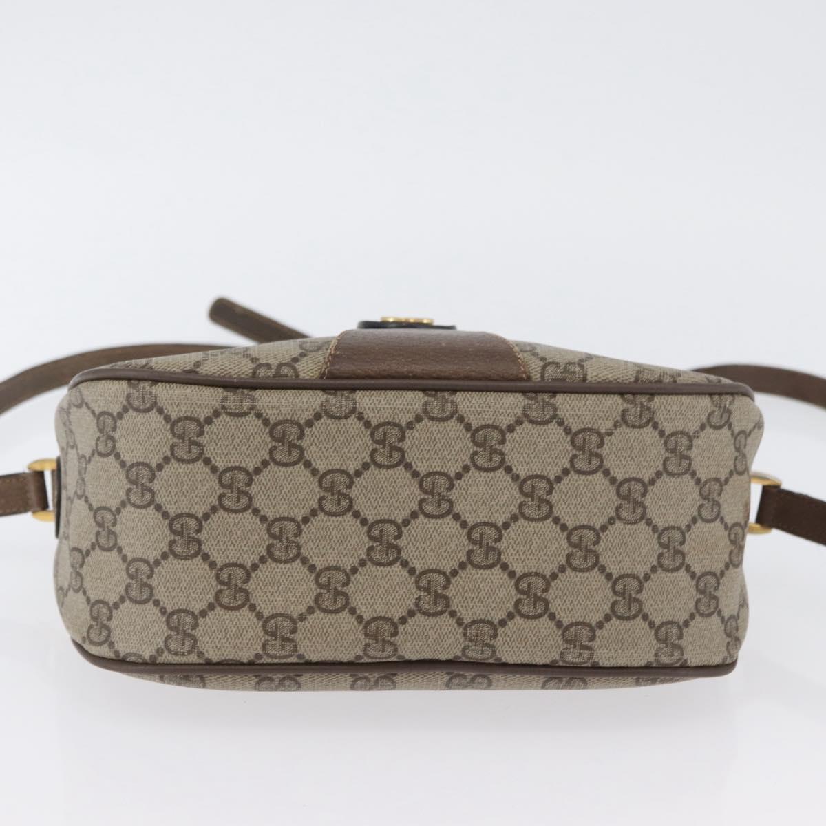GUCCI GG Supreme Web Sherry Line Bag PVC Beige Gold 14 02 032 Auth bs33886